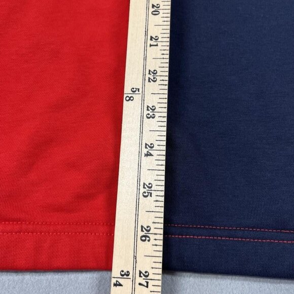 Tommy Hilfiger Sweatshirt Mens Medium Red Blue Colorblock Pullover 1/4 Zip - Picture 10 of 12